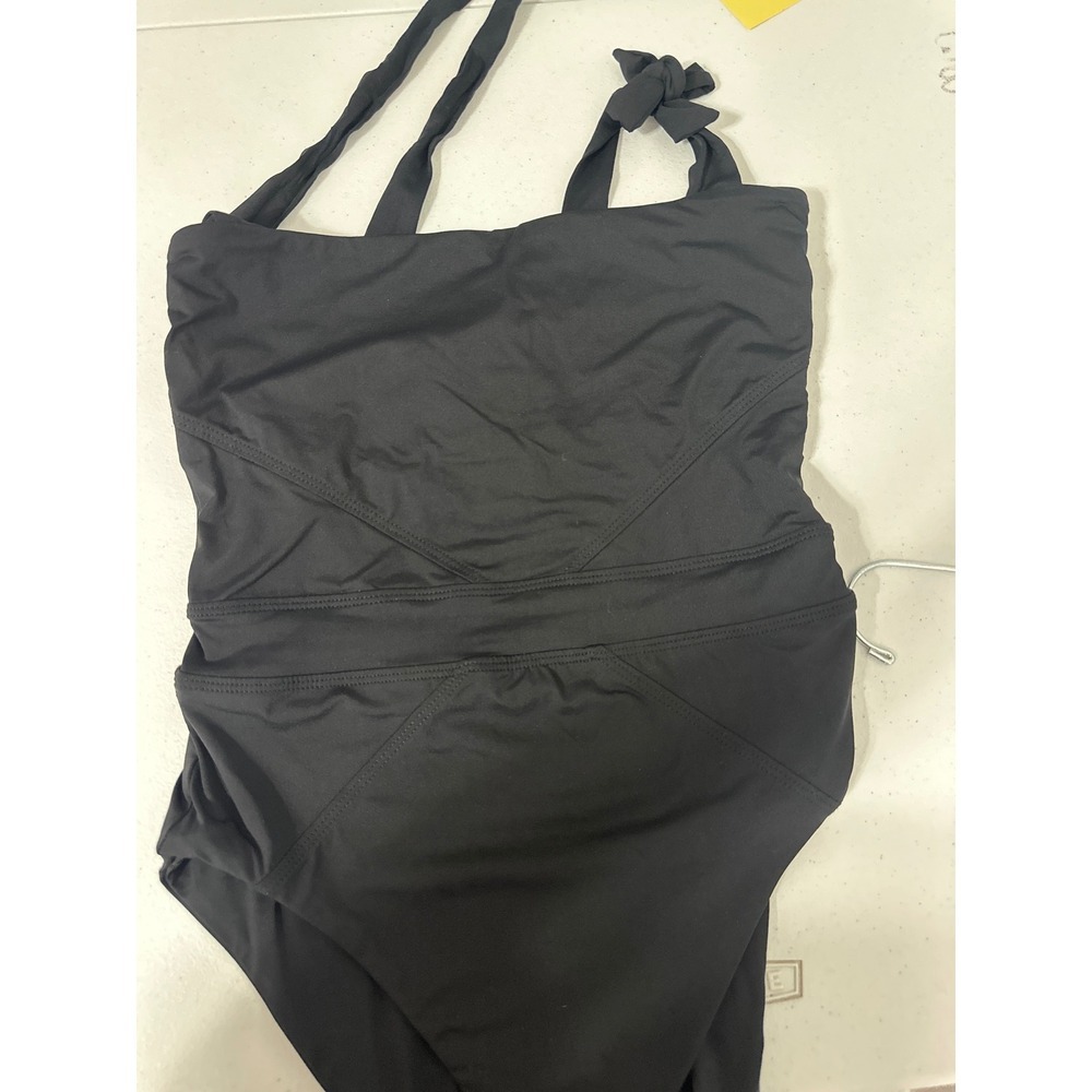 BECCA by Rebeca Virtue Black  Emma Over the Shoulder One piece Swimsuit M - Picture 8 of 11